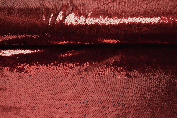 Reversibler Paillettenstoff Rot-Schwarz Reversibler Paillettenstoff Rot-Schwarz