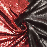 Reversibile Paillettes Tessuto Rosso-Nero