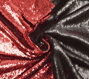 Reversible Lentejuelas Tela Rojo-Negro Reversible Lentejuelas Tela Rojo-Negro