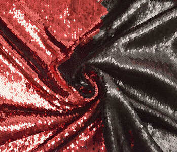 Reversible Sequin Fabric Red-Black