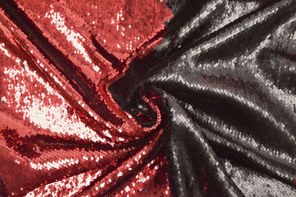 Reversible Lentejuelas Tela Rojo-Negro Reversible Lentejuelas Tela Rojo-Negro