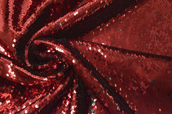 Reversible Sequin Fabric Red-Black Reversible Sequin Fabric Red-Black