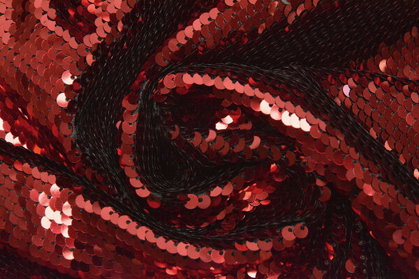 Reversible Sequin Fabric Red-Black Reversible Sequin Fabric Red-Black