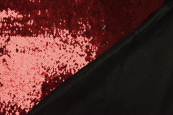 Reversible Sequin Fabric Red-Black Reversible Sequin Fabric Red-Black