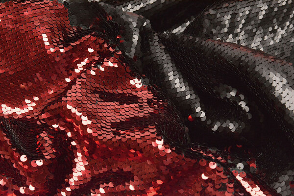 Reversible Lentejuelas Tela Rojo-Negro Reversible Lentejuelas Tela Rojo-Negro