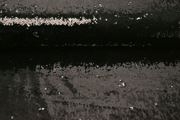 Réversible Paillettes Tissu Noir-Argent Réversible Paillettes Tissu Noir-Argent