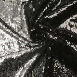 Reversibile Paillettes Tessuto Nero-Argento