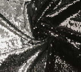 Reversible Sequin Fabric Black-Silver Reversible Sequin Fabric Black-Silver