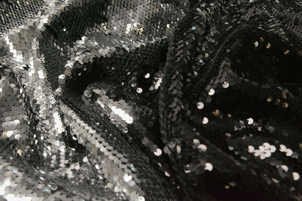 Reversibile Paillettes Tessuto Nero-Argento Reversibile Paillettes Tessuto Nero-Argento