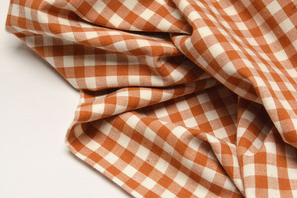 Gingham Check 8 mm Orange-Brique Gingham Check 8 mm Orange-Brique