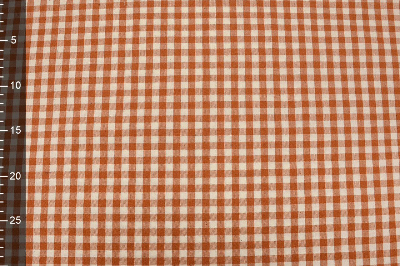 Gingham Check 8 mm Orange-Brique Gingham Check 8 mm Orange-Brique