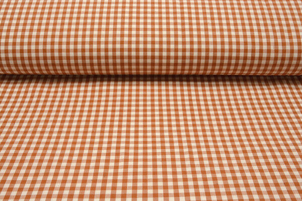 Gingham Check 8 mm Orange-Brique Gingham Check 8 mm Orange-Brique