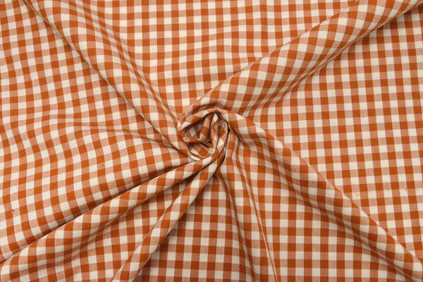 Gingham Check 8 mm Orange-Brique Gingham Check 8 mm Orange-Brique