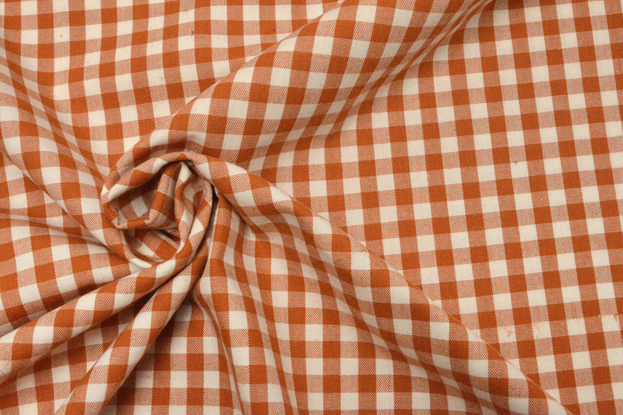 Vichy Traditionnel Carreaux 8 Mm Orange-Brique Vichy Traditionnel Carreaux 8 Mm Orange-Brique