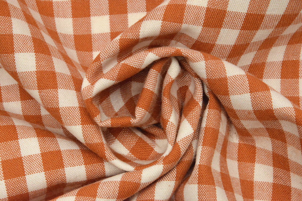 Gingham Check 8 mm Orange-Brique