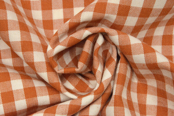 Gingham Check 8 mm Orange-Brique Gingham Check 8 mm Orange-Brique
