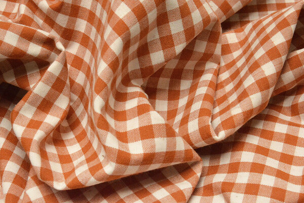 Gingham Check 8 mm Orange-Brique Gingham Check 8 mm Orange-Brique