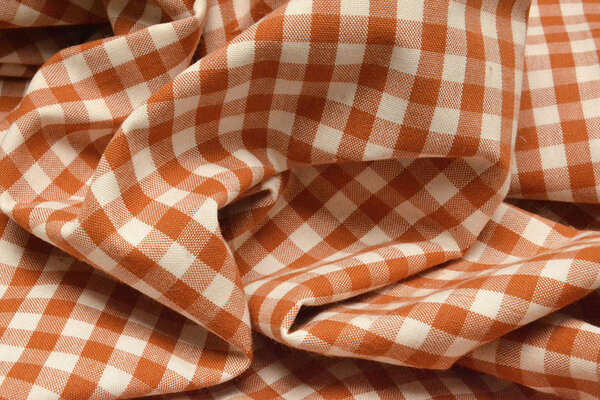 Gingham Check 8 mm Orange-Brique Gingham Check 8 mm Orange-Brique