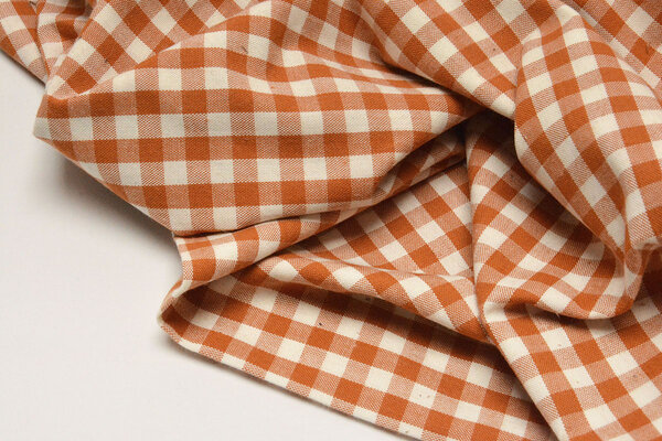 Gingham Check 8 mm Orange-Brique Gingham Check 8 mm Orange-Brique