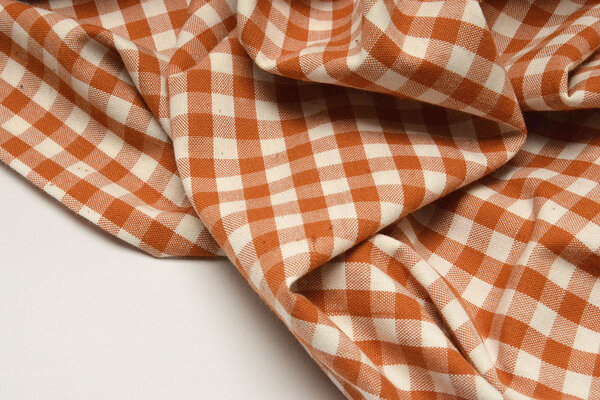 Gingham Check 8 mm Orange-Brique Gingham Check 8 mm Orange-Brique