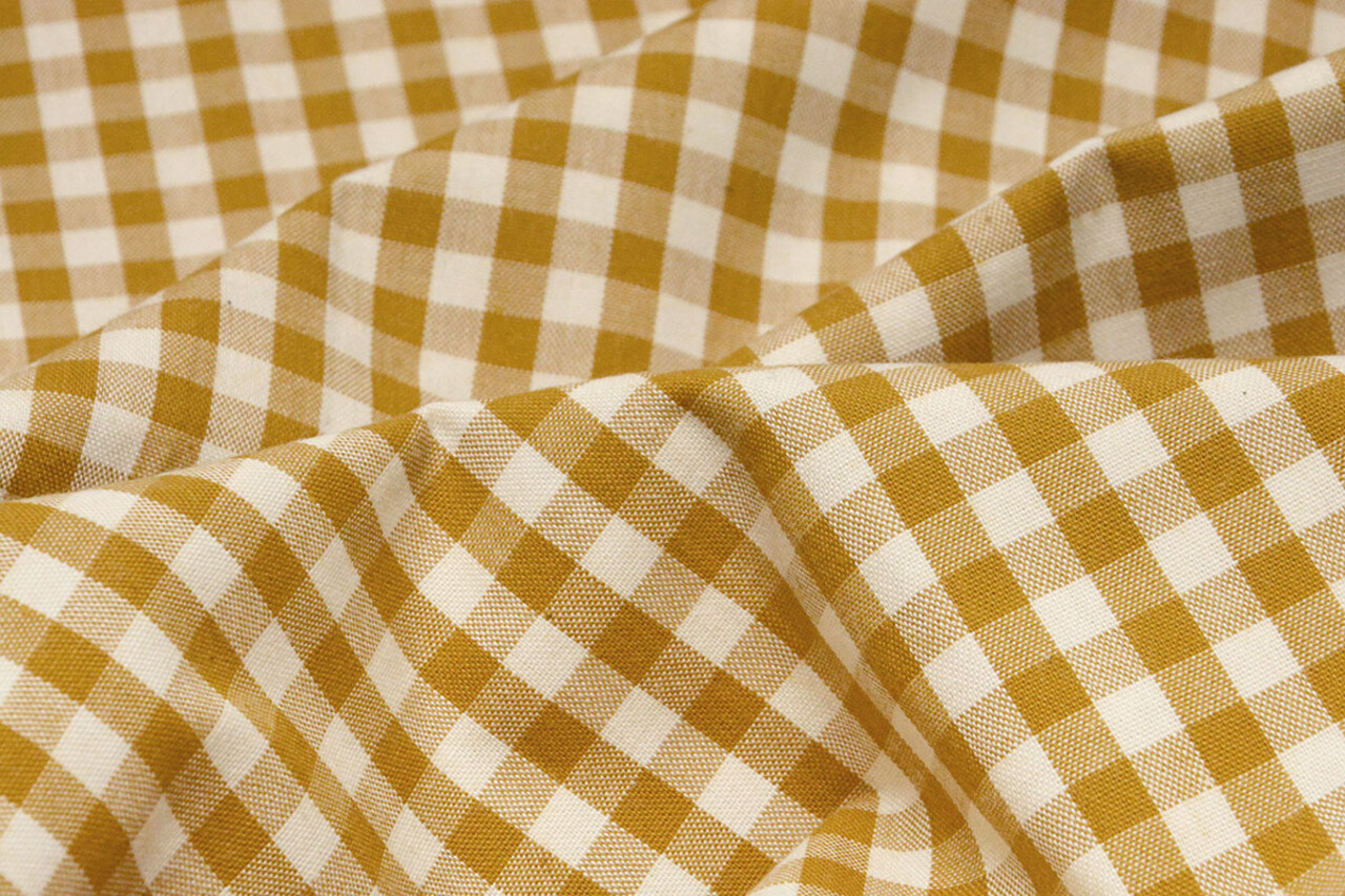 Gingham Check 8 mm Mustard Gingham Check 8 mm Mustard