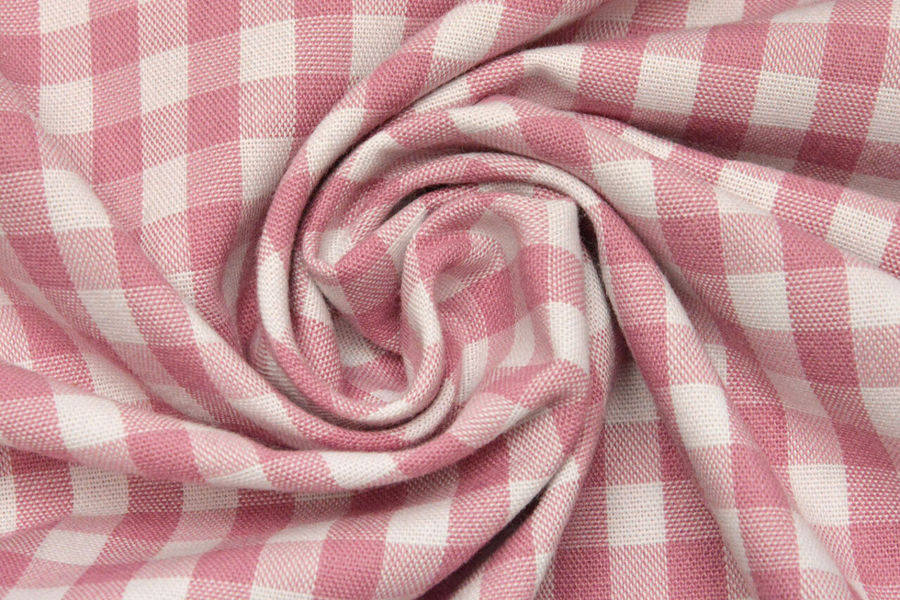 Gingham Check 8 mm Old Pink Gingham Check 8 mm Old Pink