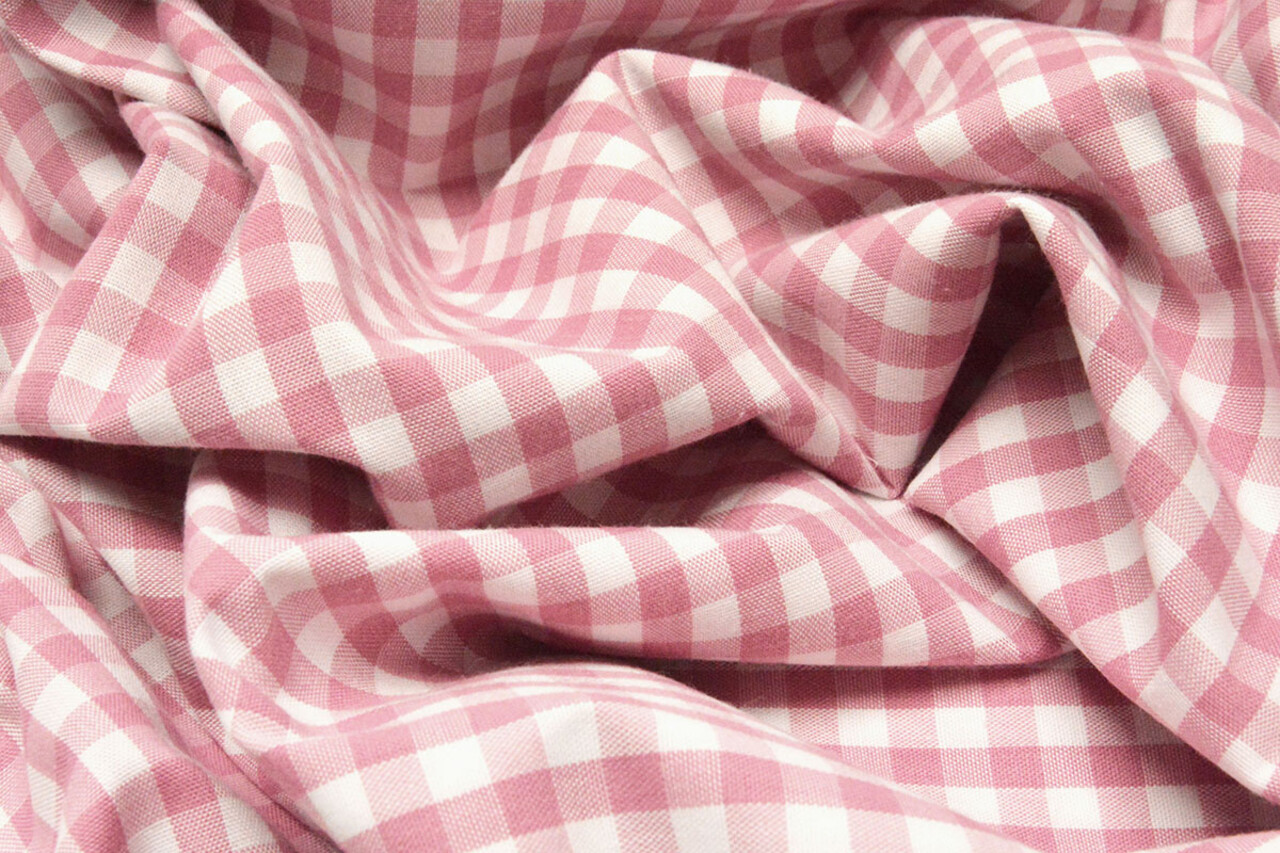 Gingham Check 8 mm Old Pink Gingham Check 8 mm Old Pink