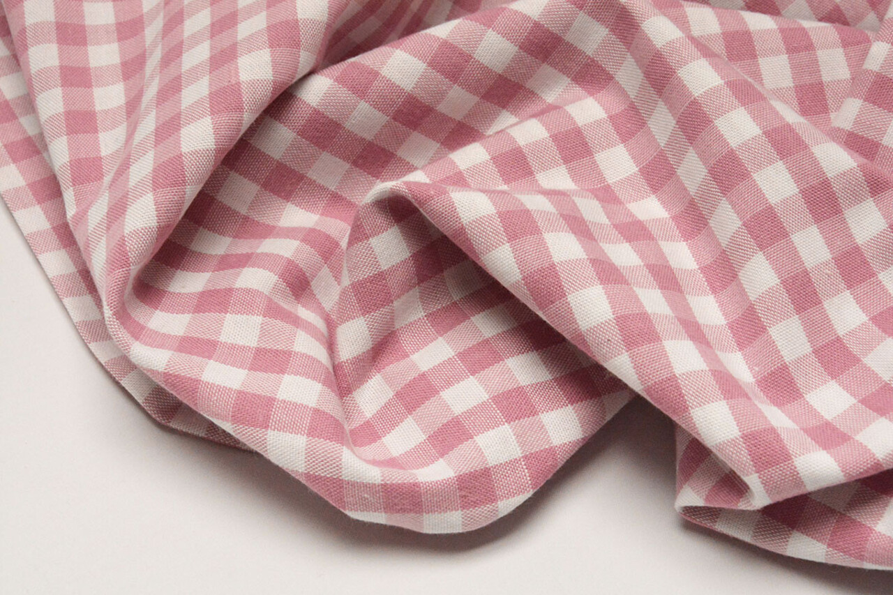 Gingham Check 8 mm Old Pink Gingham Check 8 mm Old Pink