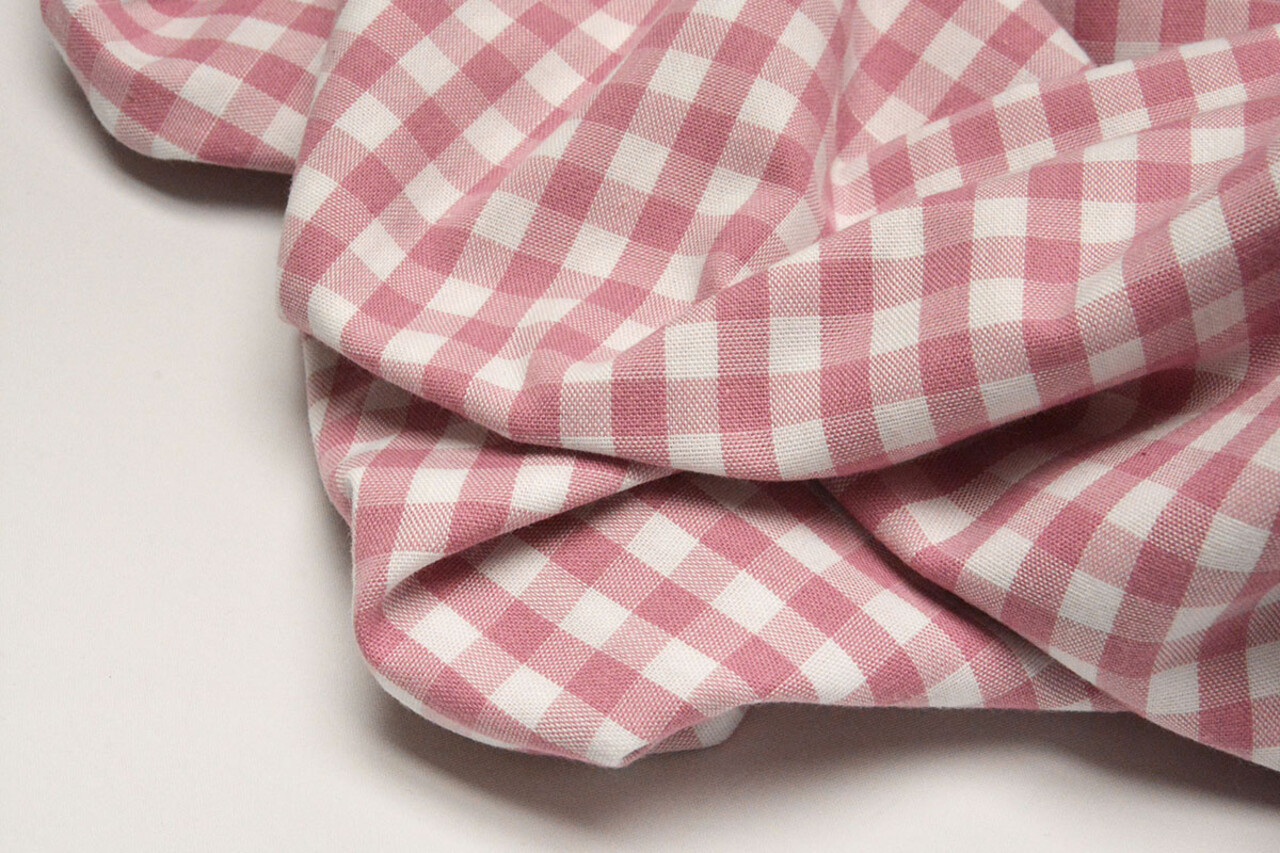 Gingham Check 8 mm Old Pink Gingham Check 8 mm Old Pink