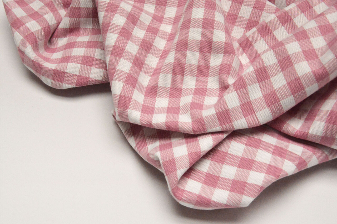 Gingham Check 8 mm Old Pink Gingham Check 8 mm Old Pink