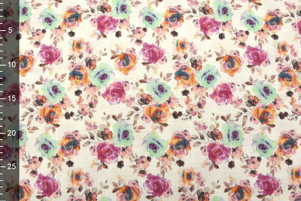 Oeko-Tex® Coton Double Gaze Tissu Fleurs Phlox Oeko-Tex® Coton Double Gaze Tissu Fleurs Phlox