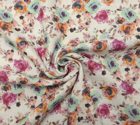 Oeko-Tex®  Double Gauze Fabric Flowers Phlox Oeko-Tex®  Double Gauze Fabric Flowers Phlox