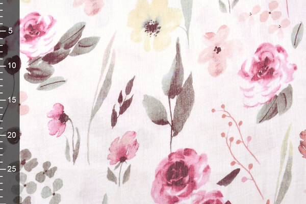 Oeko-Tex®  Double Gauze Fabric Flowers Senna Oeko-Tex®  Double Gauze Fabric Flowers Senna