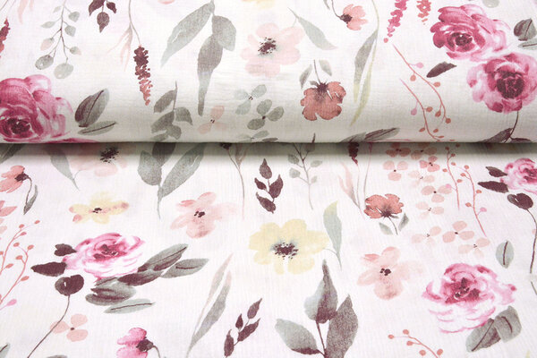 Oeko-Tex®  Double Gauze Fabric Flowers Senna Oeko-Tex®  Double Gauze Fabric Flowers Senna