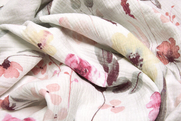 Oeko-Tex®  Double Gauze Fabric Flowers Senna Oeko-Tex®  Double Gauze Fabric Flowers Senna