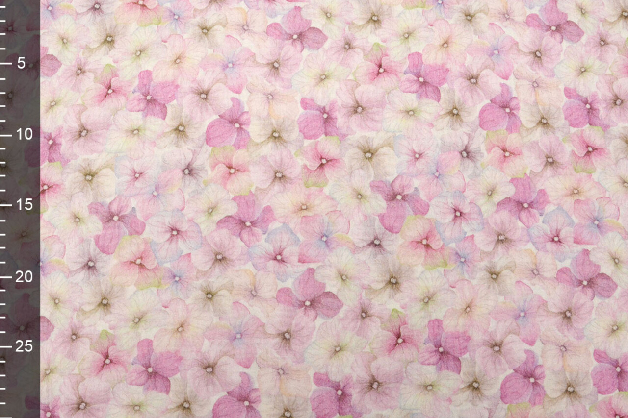 Oeko-Tex®  Baumwoll Musselin Stoff Blumen Violetta