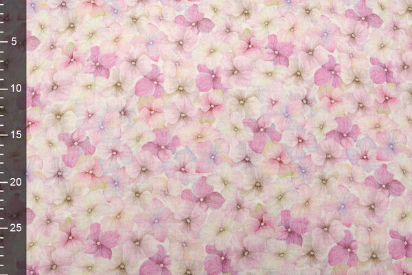 Oeko-Tex®  Baumwoll Musselin Stoff Blumen Violetta