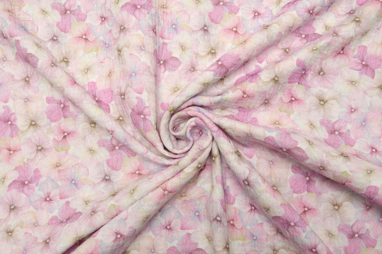 Oeko-Tex®  Baumwoll Musselin Stoff Blumen Violetta