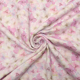 Oeko-Tex®  Baumwoll Musselin Stoff Blumen Violetta Oeko-Tex®  Baumwoll Musselin Stoff Blumen Violetta