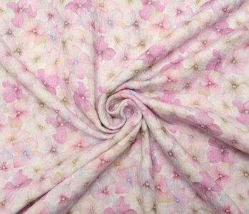 Oeko-Tex®  Double Gauze Fabric Flowers Violetta