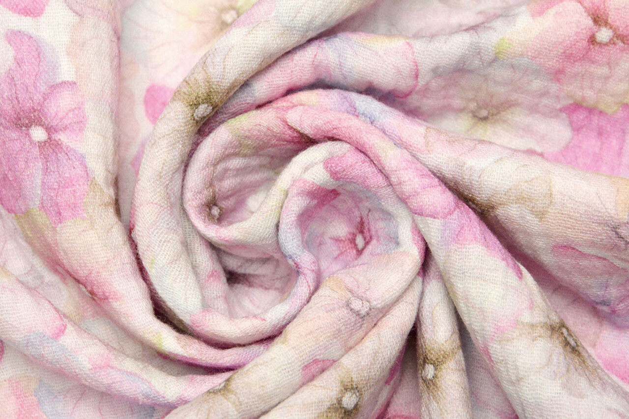 Oeko-Tex®  Hydrofiel Stof Bloemen Violetta