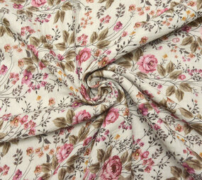 Oeko-Tex®  Baumwoll Musselin Stoff Blumen Mimosa Oeko-Tex®  Baumwoll Musselin Stoff Blumen Mimosa