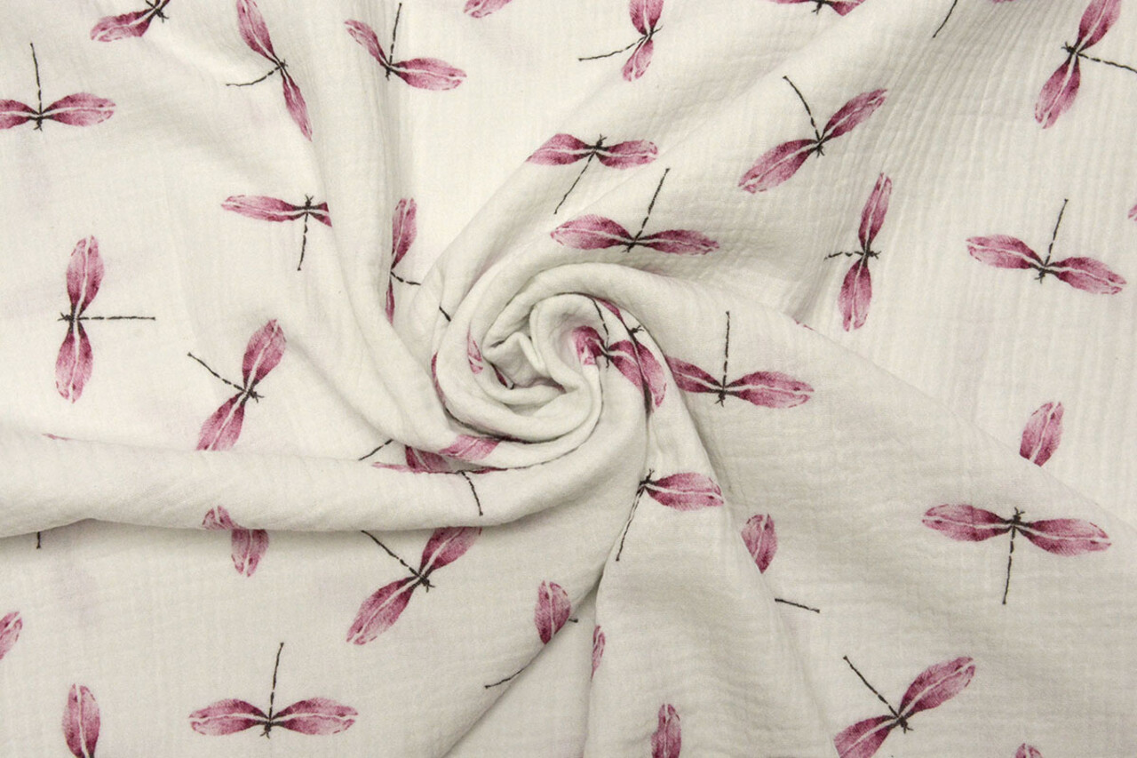 Oeko-Tex®  Double Gauze Fabric Dragonfly Oeko-Tex®  Double Gauze Fabric Dragonfly