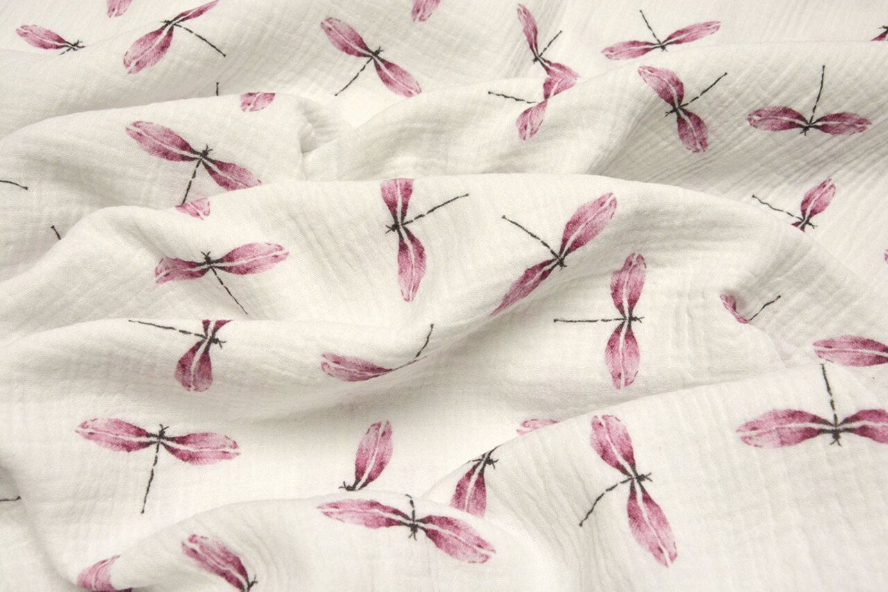 Oeko-Tex®  Double Gauze Fabric Dragonfly Oeko-Tex®  Double Gauze Fabric Dragonfly