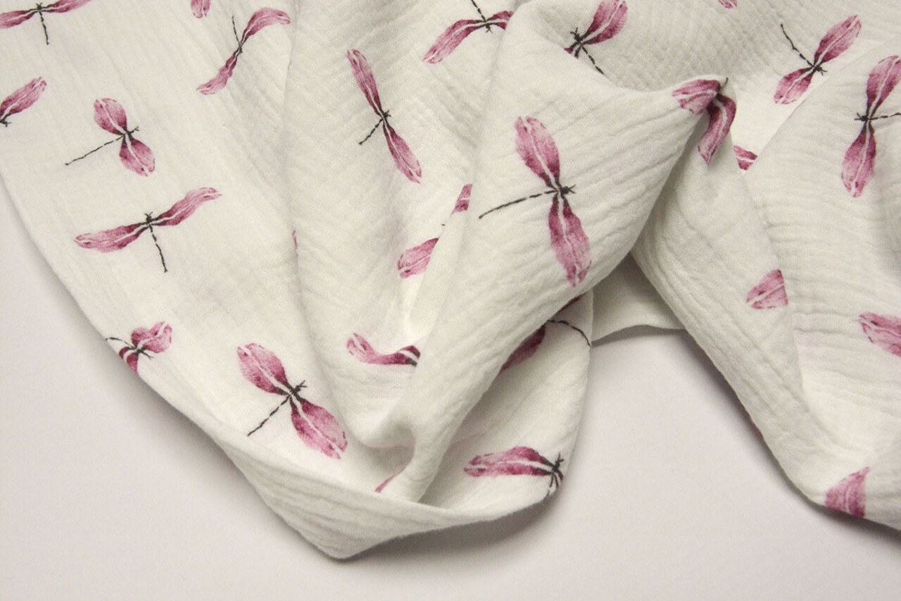 Oeko-Tex®  Double Gauze Fabric Dragonfly Oeko-Tex®  Double Gauze Fabric Dragonfly