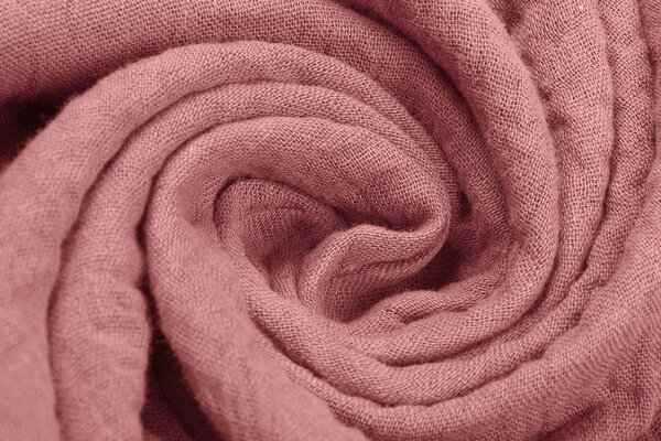 Oeko-Tex®  Coton Double Gaze Tissu Vieux Rose Foncé