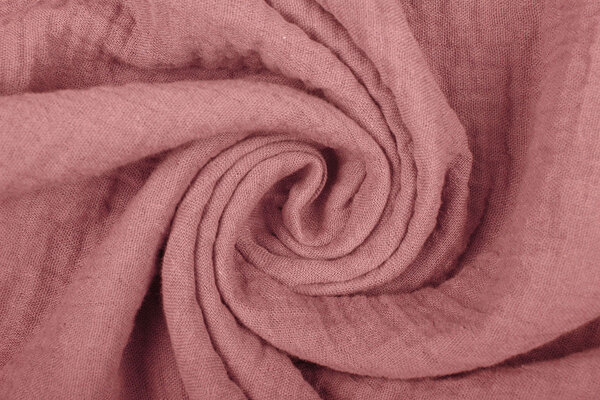 Oeko-Tex® Tessuto di Mussola Rosa Antico Scuro Oeko-Tex® Tessuto di Mussola Rosa Antico Scuro