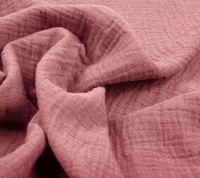Oeko-Tex® Tessuto di Mussola Rosa Antico Scuro Oeko-Tex® Tessuto di Mussola Rosa Antico Scuro
