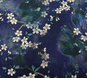 Scuba Crepe Bedrukt Bloemenbos Blauw Scuba Crepe Bedrukt Bloemenbos Blauw