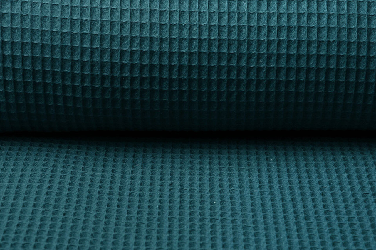 Oeko-Tex®  Wafel Katoen Petrol Oeko-Tex®  Wafel Katoen Petrol